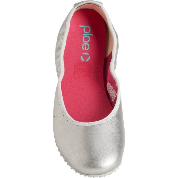 NEW Plae Crosby Ballerina Flats wide width Leather in silver unisex 925 3s2 - Picture 2 of 6
